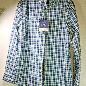 NWT! MEN'S BLUE PLAID LONG-SLEEVED SHIRT. SMALL